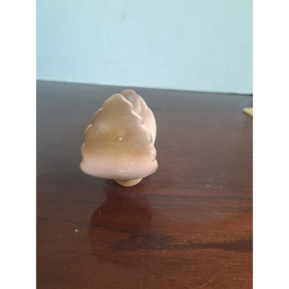 Vintage Porcelain Mauve And Brown Dove With Pink Rhinestone Eyes Figurine